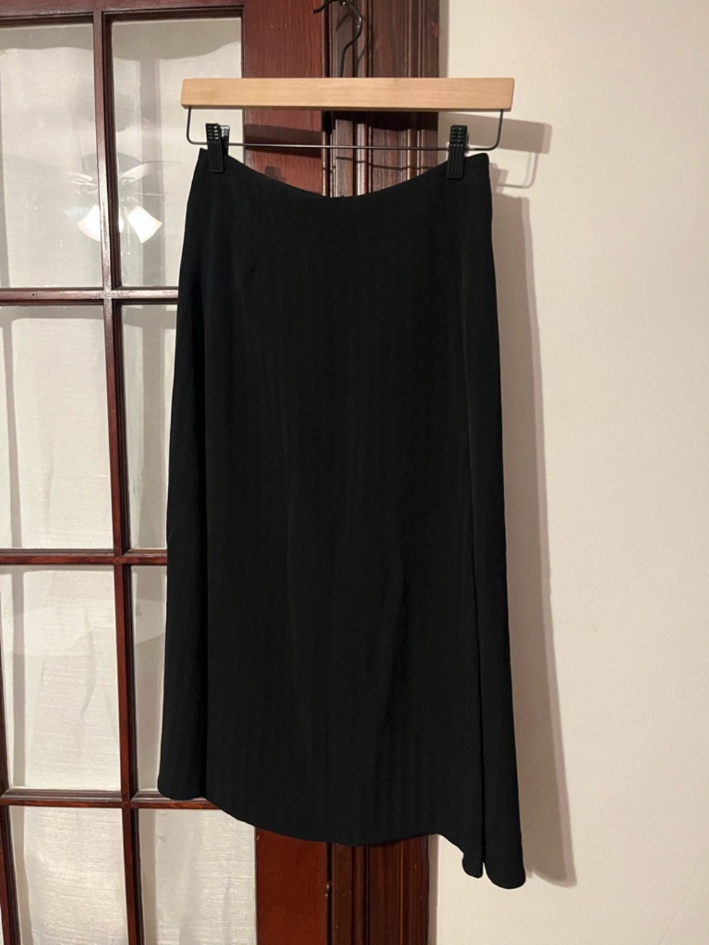 Everlane Classic Black Women's City Striped Midi Skirt - Size 2 - Picture 3 of 6